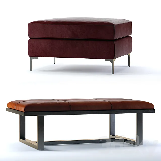 Pottery Barn Jake and Griffin Ottomans 3DModel