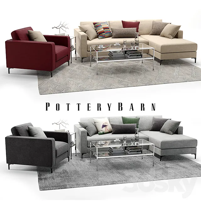 Pottery Barn Jake set 3 3DModel