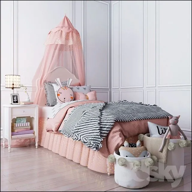 Pottery Barn Juliette bedroom set 3D Model