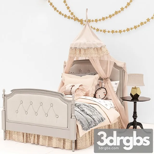 Pottery Barn Kids Blythe Tufted Bed 3D Model Free