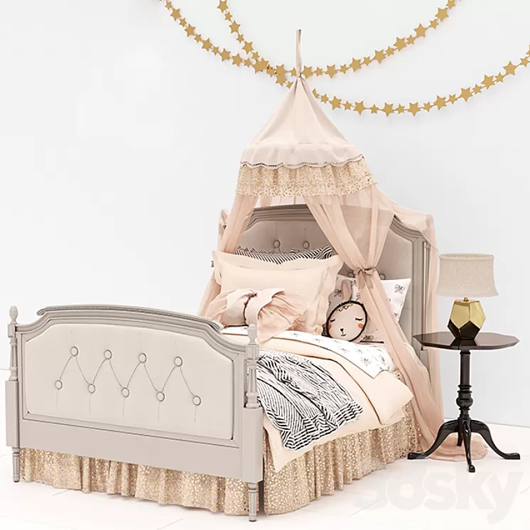 Pottery Barn Kids Blythe Tufted Bed 3D Model