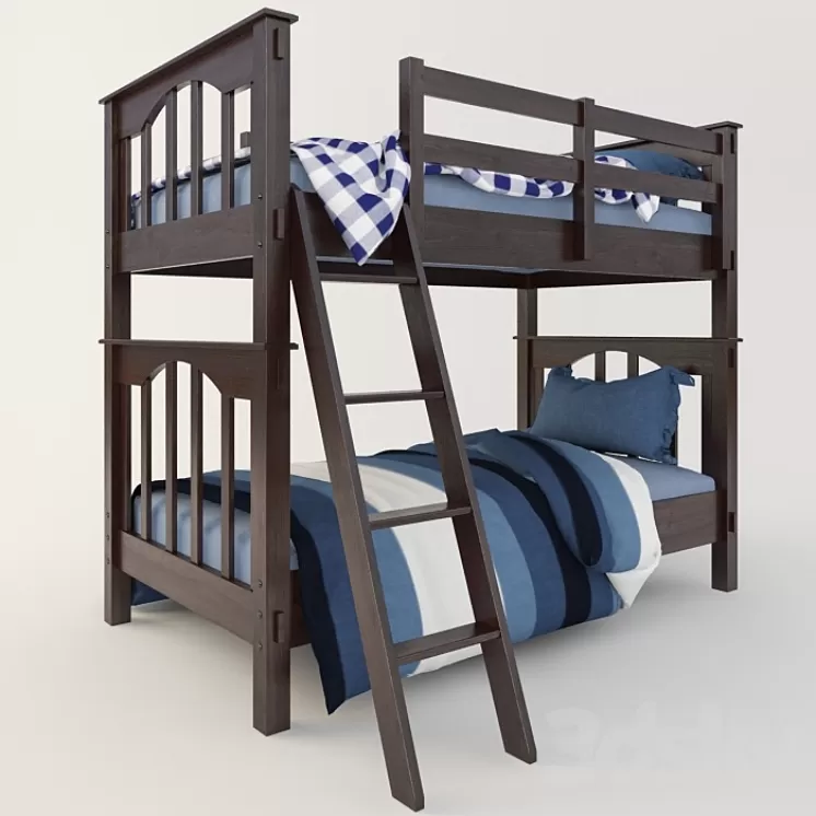 Pottery Barn Kids Bunk Bed 3D Model