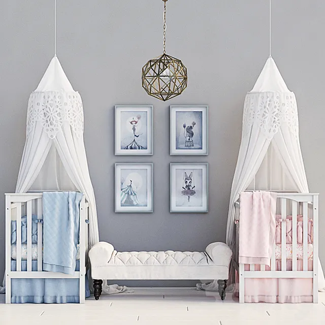 Pottery barn kids Kendall convertible crib 3DModel