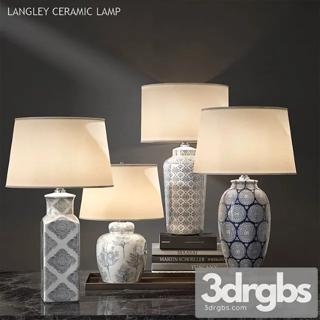 Pottery Barn Langley Ceramic Lamp 3D Model Free