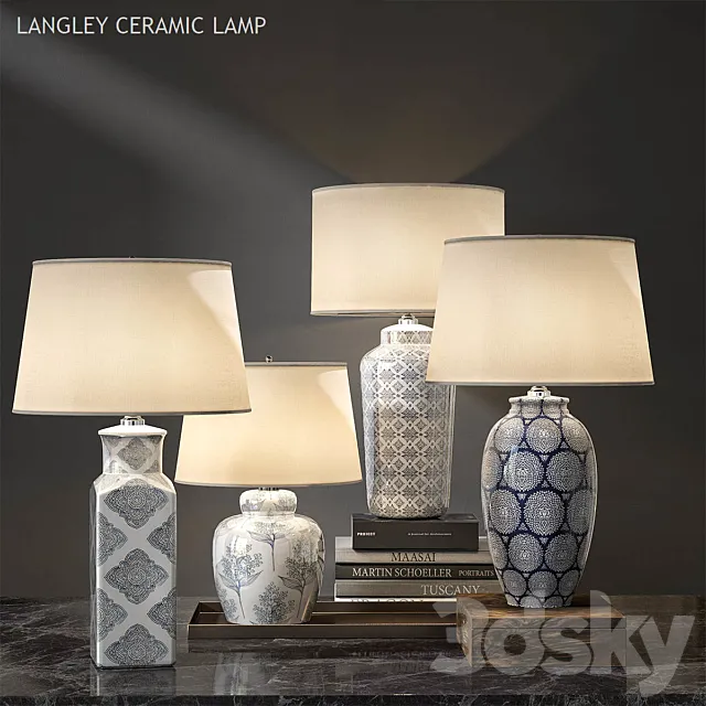 Pottery barn LANGLEY CERAMIC LAMP 3DModel