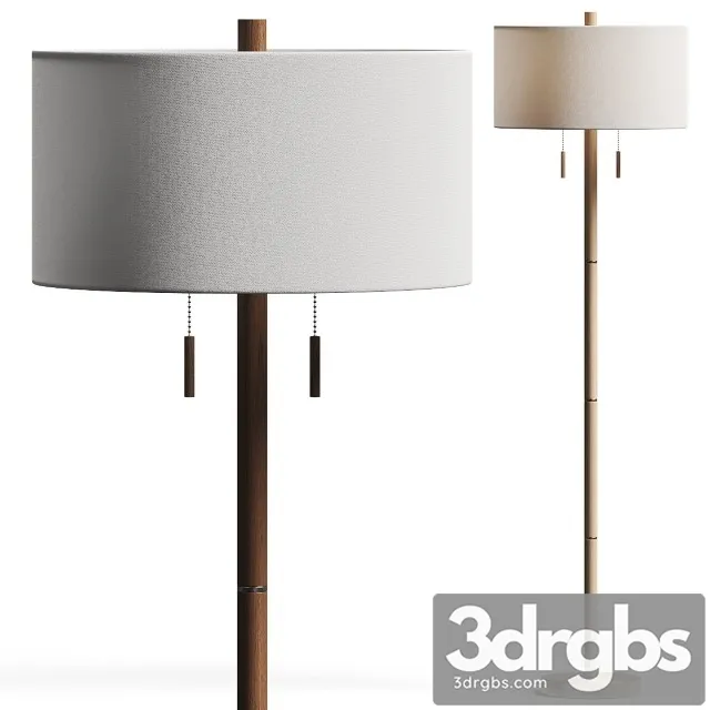Pottery Barn Laurin Wood Floor Lamp 3D Model Free