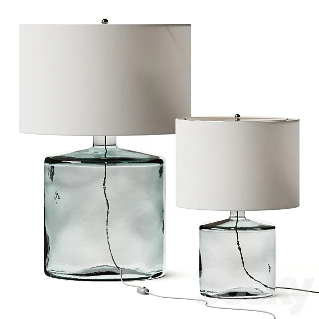 Pottery Barn Mallorca Recycled Glass Table Lamps 3DModel