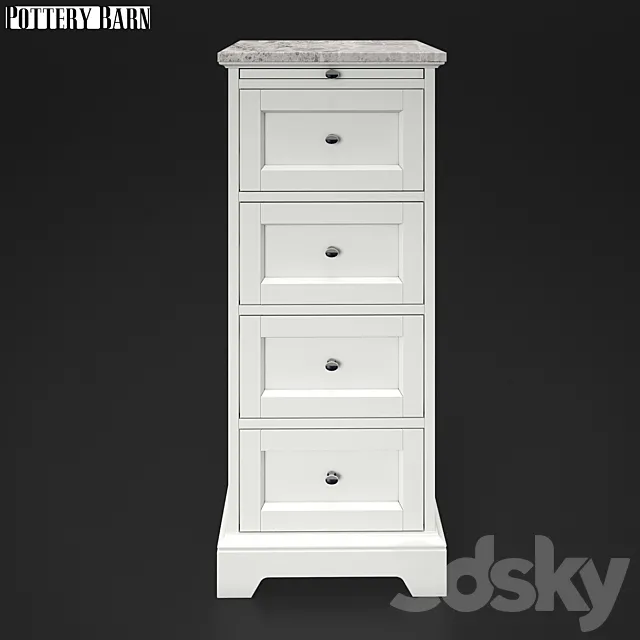 Pottery Barn MARBLE-TOP SUNDRY TOWER 3DModel