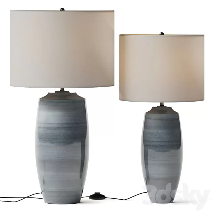 Pottery Barn Marin Ceramic Table Lamp 3D Model Free