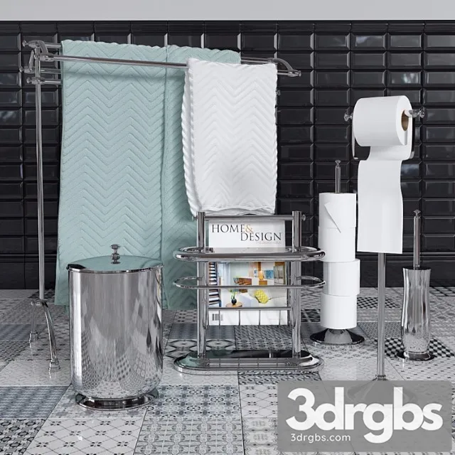 Pottery Barn Mercer Decor Set 3D Model Free