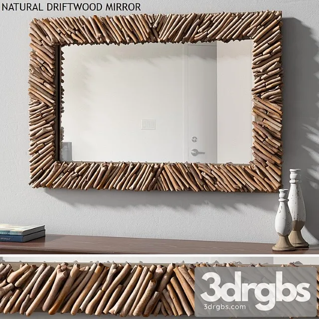 Pottery Barn Natural Driftwood Mirror 3D Model Free