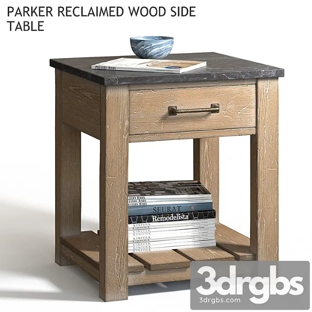 Pottery barn parker reclaimed wood side table 2 3D Model Free