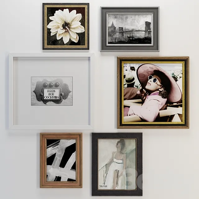 Pottery Barn Polished Gallery Wall 3D Model