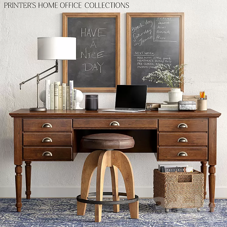 Pottery barn PRINTER'S HOME OFFICE COLLECTIONS 3D Model