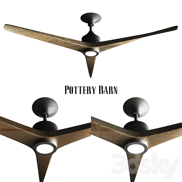 Pottery barn Spitfire IndoorOutdoor Ceiling Fan 3D Model