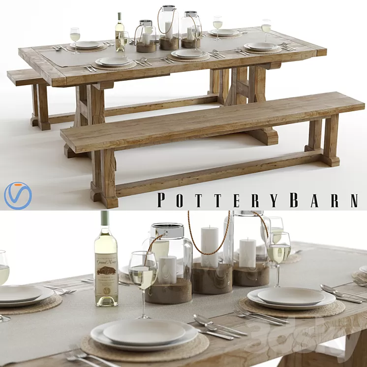 Pottery Barn Stafford Set 3D Model