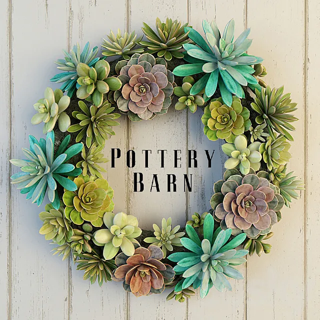 Pottery Barn Succulent Wreath 3D Model