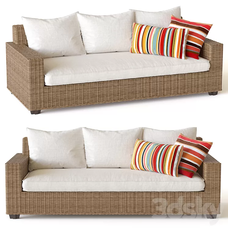 Pottery barn torrey sofa 3D Model Free