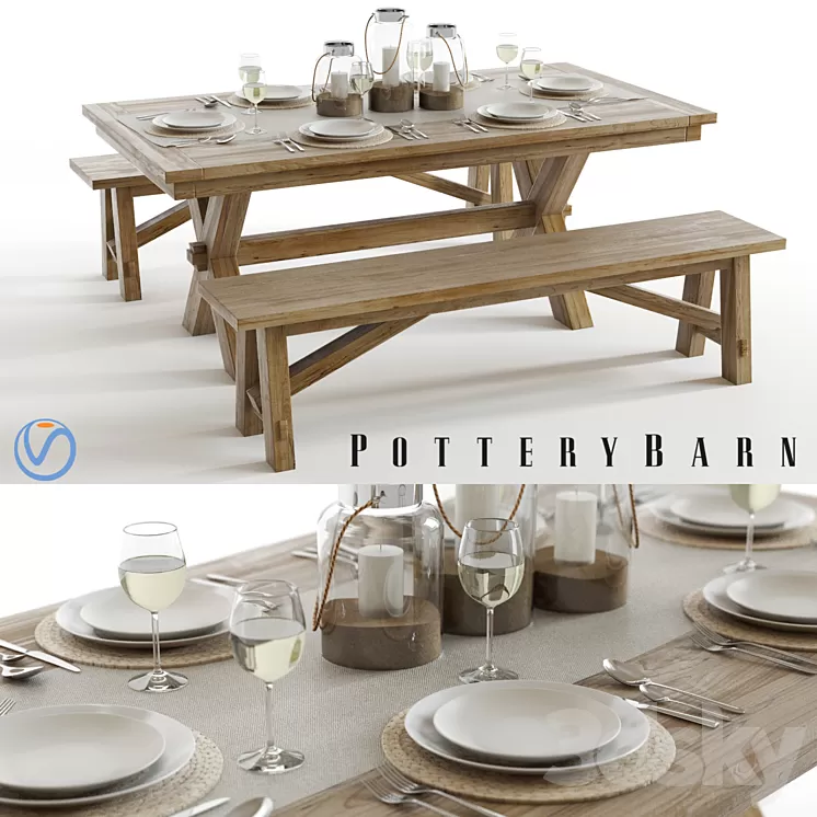 Pottery Barn Toscana Set 3D Model