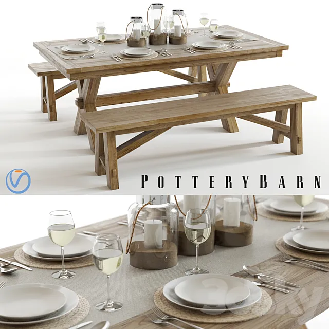 Pottery Barn Toscana Set 3DModel