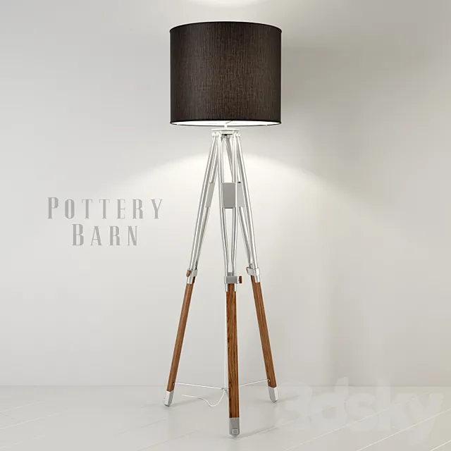 Pottery Barn tripod floor lamp 3DModel