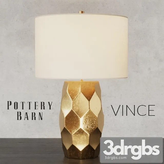 Pottery Barn Vince Faceted Table Lamp 3D Model Download