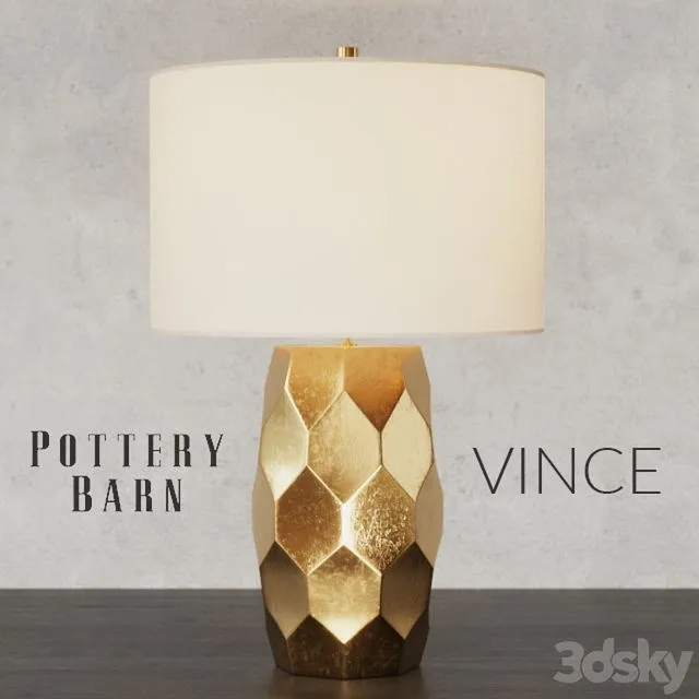 Pottery Barn VINCE Faceted Table Lamp 3D Model