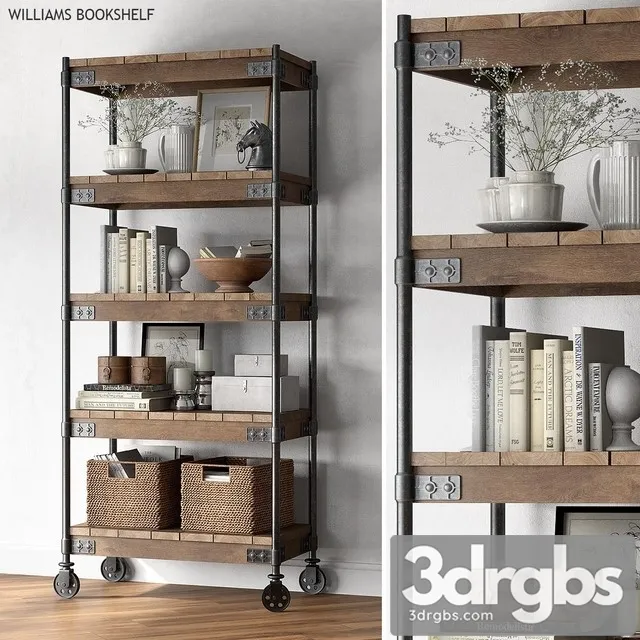 Pottery Barn Williams Bookshelf 3D Model Free