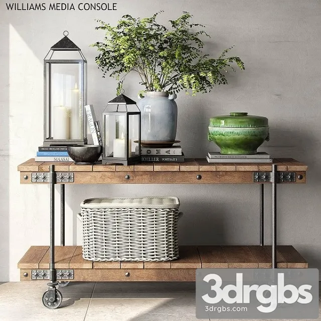 Pottery Barn Williams Media Console 3D Model Free