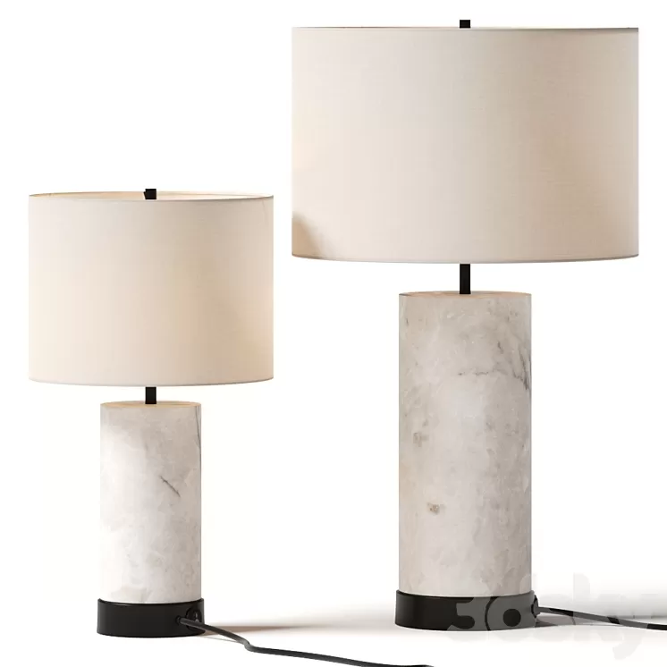 Pottery Barn Windham Alabaster Table Lamps 3D Model Free