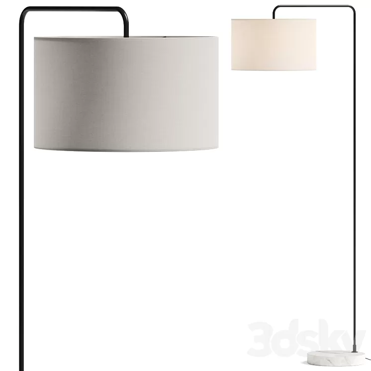 Pottery Barn Windham Alabaster Task Sectional Floor Lamp 3D Model