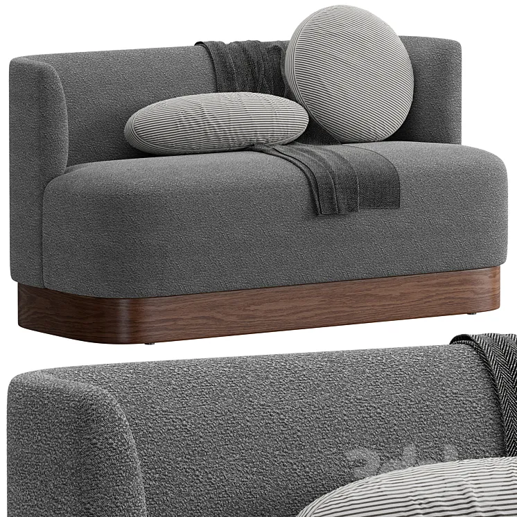 Potterybarn Buena upholstered dining bench 3D Model Free