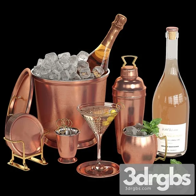 Potterybarn copper bar accessories 3D Model Free