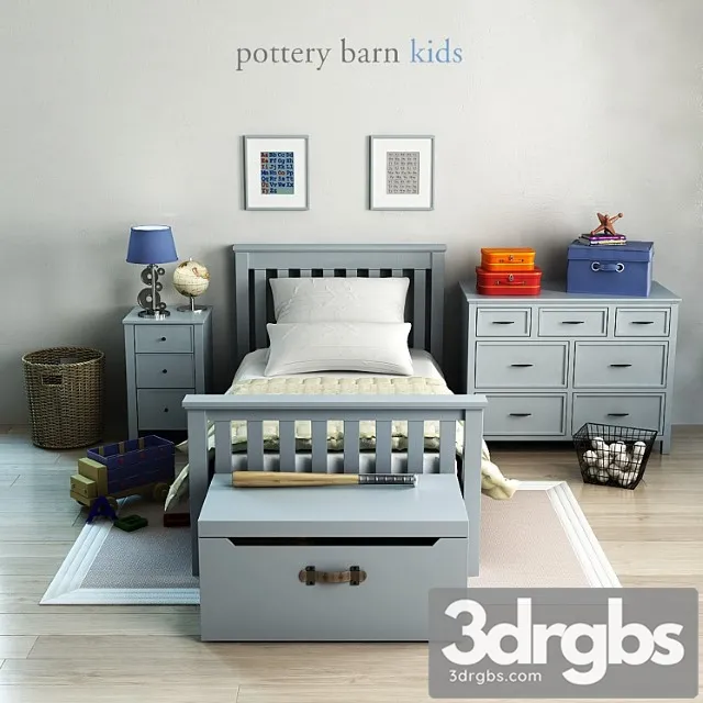 Potterybarn Elliott Bed 3D Model Free