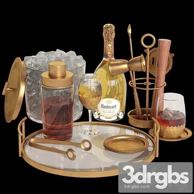 Potterybarn gold bar accessories 3D Model Free