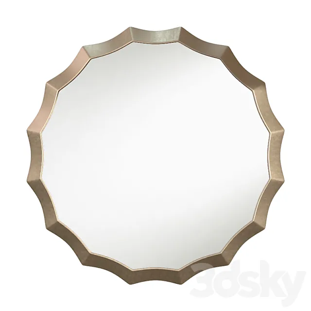 Potterybarn Scalloped Mirror Round 3D Model