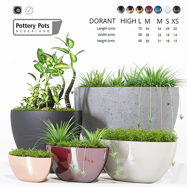 Potterypots eight 3D Model