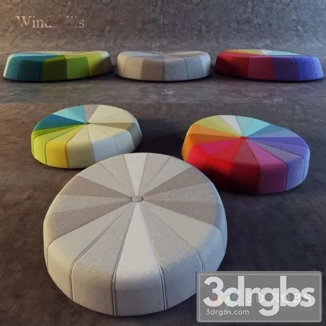 Pouf 180 cm Windmills 3D Model Free