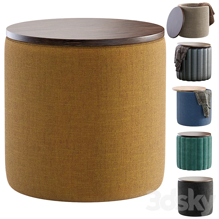 Pouf Aris Textile Yellow Divan.ru/Пуф Арис Textile Yellow 3D Model Free