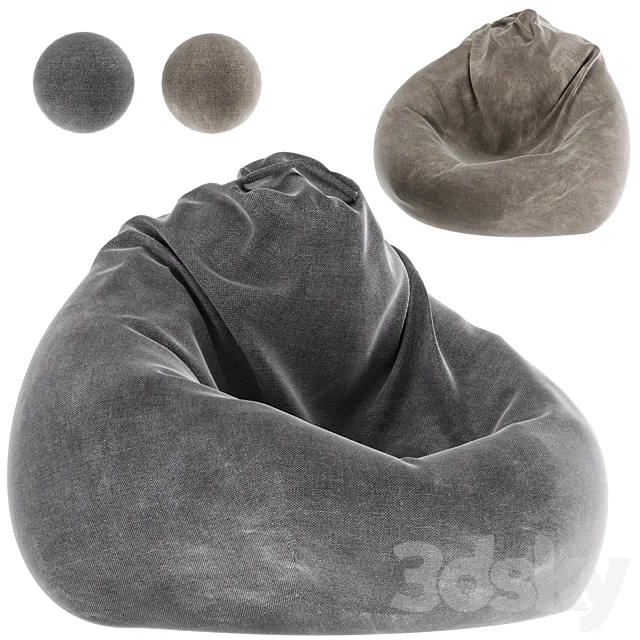 Pouf beanbag chair 2 3D Model