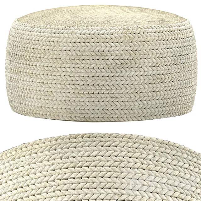 pouf Hira Natural Ivory Ottoman Free Download
