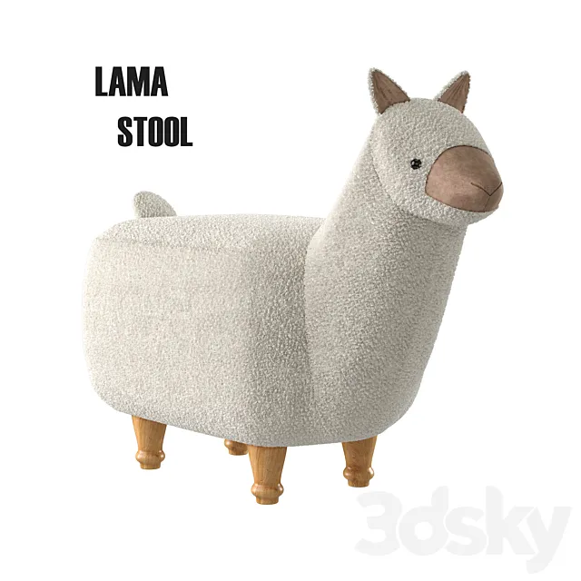 Pouf in the nursery Llama from Apollo 3D Model