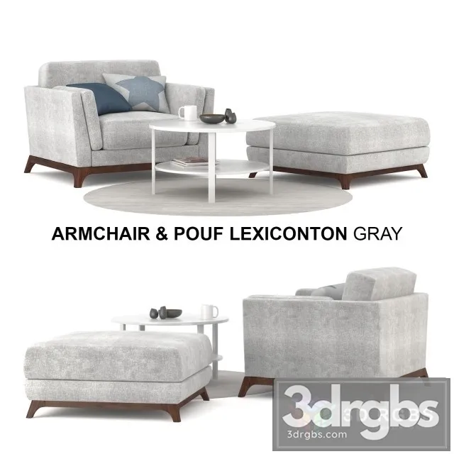 Pouf Lexiconton Gray Armchair 3D Model Free