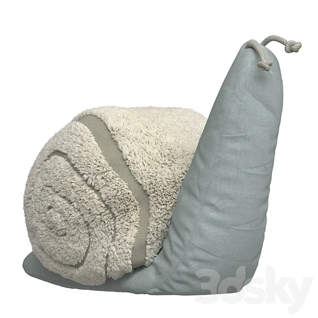 Pouf Monsieur Snail for a children’s room 3D Model