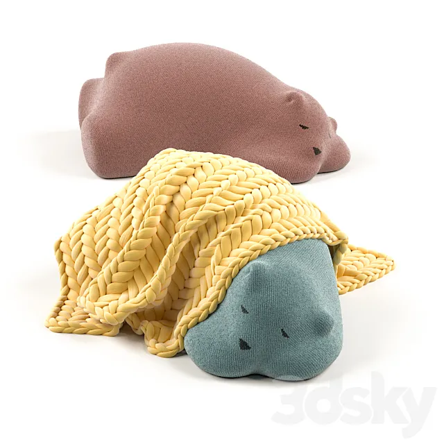 pouf Resting Bearge 3DModel