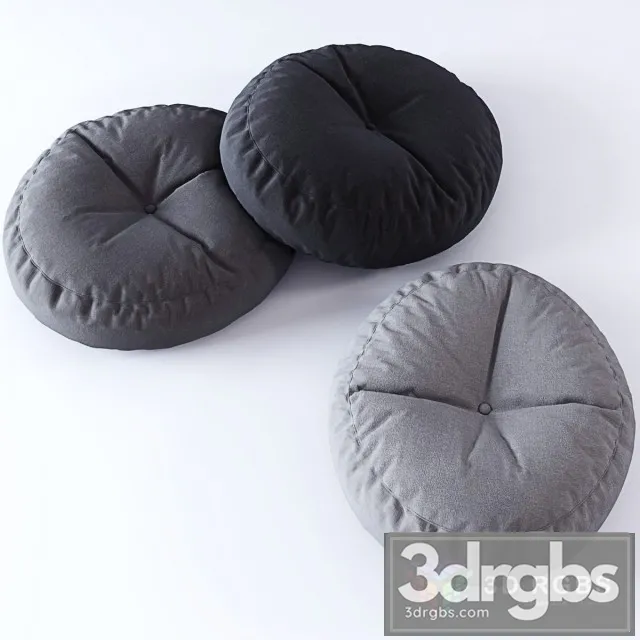Pouf Rounded 3 Types 3D Model Free