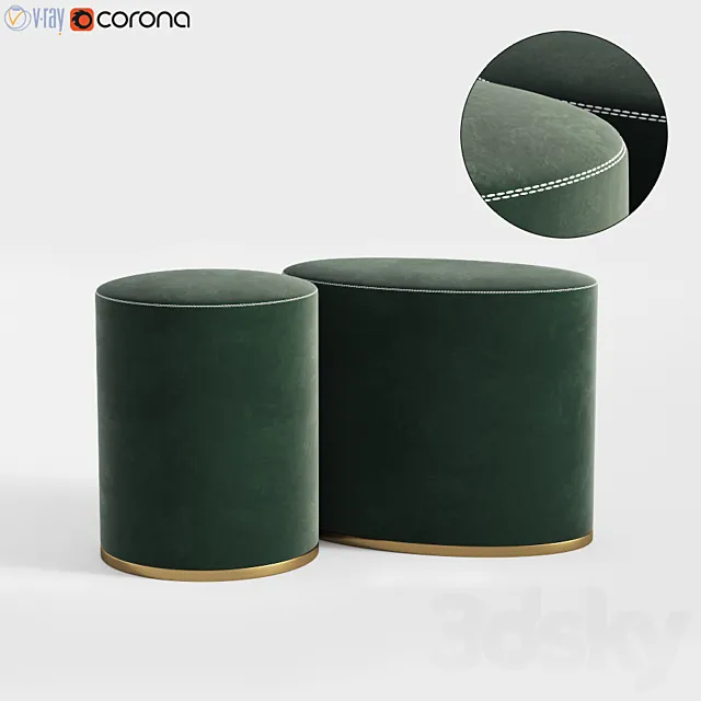 Pouf Set Gallotti & Radice 3D Model