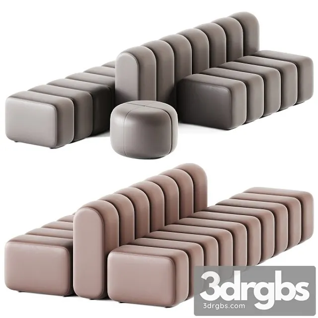 Pouf Sets Bob Hide by Bla Station 3D Model Free