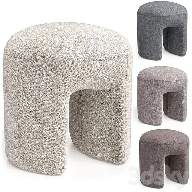 Pouf Shaggy by Ogogo 3D Model