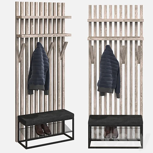 Pouf with shelf for shoes LPS-53 3D Model